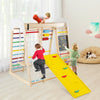 Indoor Activity Center Wooden Climber Playset with Climbing Rock-Colorful