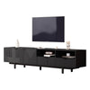 MODERN TV UNIT STAND CABINET SIDEBOARD WITH DRAWER STORAGE & OPEN SHELVES BLACK