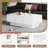 Coffee Table with Hidden Storage and 2 Drawers High Gloss White for Living Room