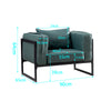 Single/Double/Triple Sofa Armchair Faux Leather Cushion Seat Metal Frame Armrest