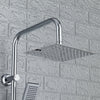 3 Way Square Shower Rigid Riser Kit Waterfall Bath Shower Mixer Tap & Basin Tap