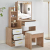 Dressing Table With Drawers Mirror Stool Set Makeup Desk Vanity Table Bedroom