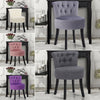 Padded Pouf Stool Vanity Chair Bedroom Dressing Desk Makeup Button Backrest Seat