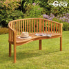 Acacia Wooden Banana Bench Water Resistant Outdoor Furniture Garden Patio