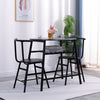 Marble Vein Table + 2 Chairs Set Bistro Set Metal Frame Coffee Breakfast Kitchen
