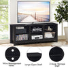 TV Stand for TVs up to 55 Inches Wooden 6 Storage Compartments TV Cabinet Table