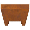 Square Fire Pit 50x50x30 cm Weathered Steel