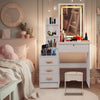 White Dressing Table With Drawers Mirror Stool Set Makeup Desk Vanity UK stock