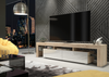 200cm I Modern TV Unit I Cabinet with Storage I Oak I High Gloss White Doors
