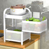 Mobile Metal Kitchen Rotating Storage Trolley Cart Utility Vegetable Shelf Rack