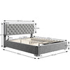 Hydraulic Ottoman Storage Bed 4ft6 Double Upholstered Bed Frame with Headboard