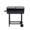 half drum barrel steel portable wheels trolley|barbecue tools such as forks