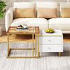 Square Coffee Tables, Set of 2 End Table, Nesting Tables with 2 Storage Drawers