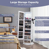 4 IN 1 Swivel Jewelry Cabinet Lockable Jewelry Armoire w/ Full-Length Mirror