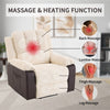 Electric Recliner Massage Heated Vibration Sofa Reclining Lounge Armchair Beige