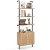 Wall Mount Bookshelf Storage Shelves 6-tier tall display rack w/Cabinet