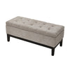 110cm Ottoman Storage Box Linen Fabric Blanket Toy Box Pouffe Bench Footstool