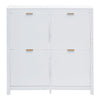 Shoe Storage Cabinet Cupboard 4 Door Hallway Organiser Compact Space Saver