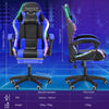 Gaming Chair 12 RGB LED Lights Computer Office Chair Swivel Chair Footrest Blue