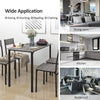 4 Piece Dining Table and Chairs Set Metal Frame Kitchen Table with 4 Seat Grey