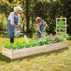 Rectangular Raised Garden Bed Fir Wood Planter Box w/2 Drainage Holes