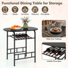 3-Piece Dining Table Set Kitchen Table and Chairs-Black