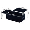Black LED Coffee Table High Gloss Lift upT Living Room Storage W/ Socket Outlet