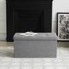 Gray fabric two-seater folding storage stool storage toy box chair seat UK