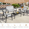 4 Pieces Patio Furniture Set Outdoor All-Weather Conversation Set Grey