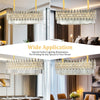 Luxury Clear K9 Crystal Chandelier Light Formal Rectangular Pendant Light Dining