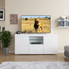 Modern TV Stand White/Black TV LED Entertainment High Gloss Doors Unit Cabinet