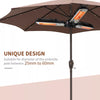 Electric Parasol Heater Infrared Quartz 2000W Mounted Outdoor Patio Umbrella