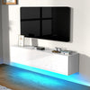 White Floating TV Unit Cabinet Wall Mounted TV Stand with LED Lights UK stock
