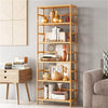 6-Tier Bamboo Bookshelf Tall Bookcase Adjustable Large Flower Stand Washing Room