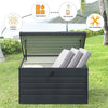 LOCKABLE OUTDOOR GARDEN STEEL STORAGE SEAT UTILITY CHEST CUSHION SHED BOX TOOLS
