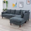 L-Shaped Corner Sofa, Sectional Couch with Built-in USB Port Chaise