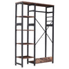 Wooden Wardrobe Hanging Rail Shelves Clothes Storage Cupboard Hallway Shoe Rack