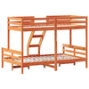 Bunk Bed 90x200/120x200 Wax Brown Solid Wood Pine S6P9