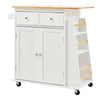 Kitchen Storage Trolley Cart Rolling Island Shelves Cabinet Breakfast Bar Table