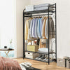 Metal Clothing Rack Hanging Rail Open Wardrobe Coat Stand with Shelves