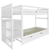 Triple Sleeper Kids Bunk Bed 3FT Wooden Frame w/ Trundle Bed & Chest of Drawers