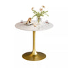 Round Dining Table Marble Modern Tulip Table Slate Tabletop Golden Pedestal Base