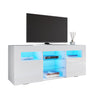 High Gloss LED TV Stand Unit White Sideboard Storage Modern Living Room Cabinet