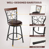 2 Pcs Swivel Bar Stool Adjustable Height Chairs Barstool Set w/ Cushioned Seat
