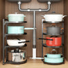 Multi Layer Corner Shelf Kitchen Pot Pan Rack Saucepan Cookware Stand Storage