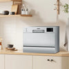 6.5L Silver Tabletop Compact Dishwasher LED Display, Energy Saving
