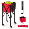Foldable Tennis Ball Cart Lightweight Tennis Ball Hopper Basket Ball Cart