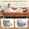 Bed Wedge Pillow Post Surgery Memory Foam Fill Pillow Set-Silver
