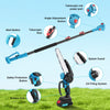 2 IN 1 Cordless Pole Chainsaw Long Reach Cutter Pruner Saw 2Batteries Charger UK
