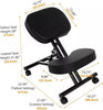Ergonomic Kneeling Chair Black Adjustable Posture Stool With Angled Seat Black